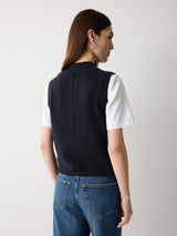 Wool Cashmere Blend Waistcoat | Navy