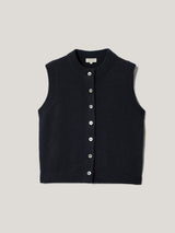 Wool Cashmere Blend Waistcoat | Navy