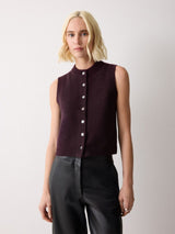 Wool Cashmere Blend Waistcoat | Purple