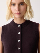 Wool Cashmere Blend Waistcoat | Purple