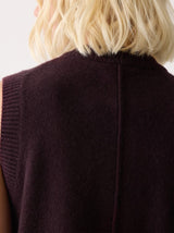 Wool Cashmere Blend Waistcoat | Purple