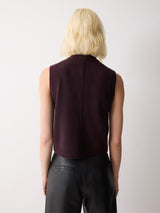 Wool Cashmere Blend Waistcoat | Purple