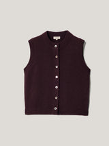Wool Cashmere Blend Waistcoat | Purple