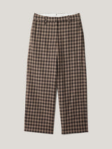 Dale Linen Check Trouser | Brown
