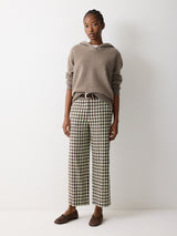 Dale Linen Check Trouser | Green