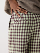 Dale Linen Check Trouser | Green