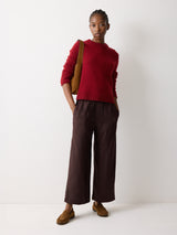 Mara Linen Relaxed Trouser | Purple