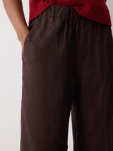 Mara Linen Relaxed Trouser | Purple