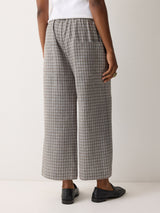 Mara Linen Checked Trouser | Grey