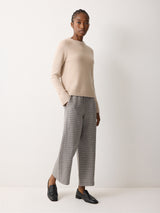 Mara Linen Checked Trouser | Grey
