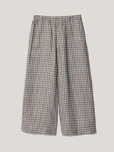 Mara Linen Checked Trouser | Grey