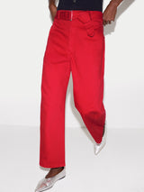 Turner Belted Barrel Leg Jean | Red