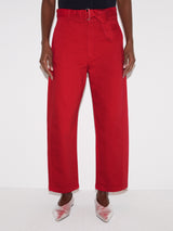 Turner Belted Barrel Leg Jean | Red