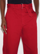 Turner Belted Barrel Leg Jean | Red