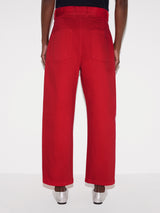 Turner Belted Barrel Leg Jean | Red