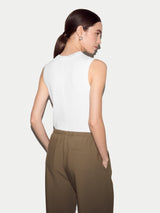 Ribbed Henley Vest | White