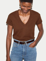 Cotton Luxe V Neck Baby T-shirt | Brown