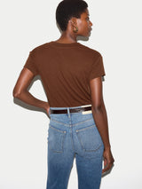 Cotton Luxe V Neck Baby T-shirt | Brown