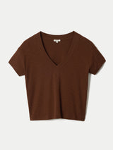Cotton Luxe V Neck Baby T-shirt | Brown