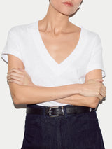 Cotton Luxe V Neck Baby T-shirt | White