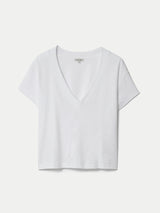 Cotton Luxe V Neck Baby T-shirt | White