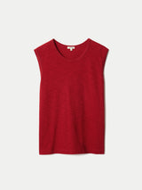 Cotton Scoop Slub Tank | Red