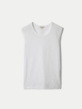 Cotton Scoop Slub Tank | White