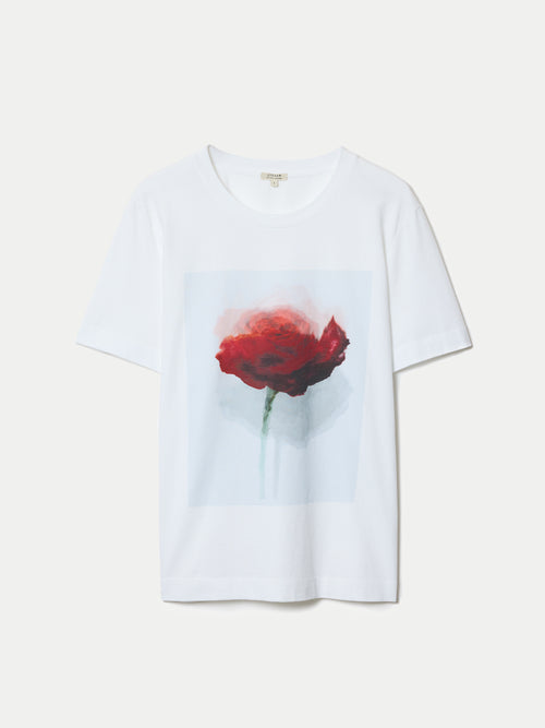 Rose Through Tee Watercolour Rose Print T-shirt | Red – Jigsaw