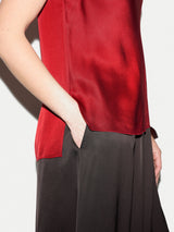 Sleeveless Cowl Neck Top | Red