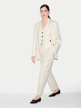 Linen Notch Lapel Blazer | Cream