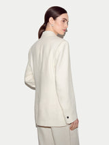 Linen Notch Lapel Blazer | Cream