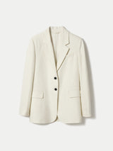 Linen Notch Lapel Blazer | Cream