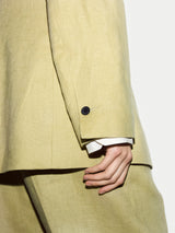Linen Notch Lapel Blazer | Green