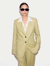 Linen Notch Lapel Blazer | Green