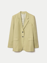Linen Notch Lapel Blazer | Green