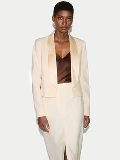 Shawl Lapel Tuxedo Jacket | White