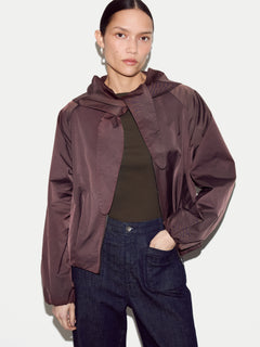 Hooded Bomber Jacket | Purple