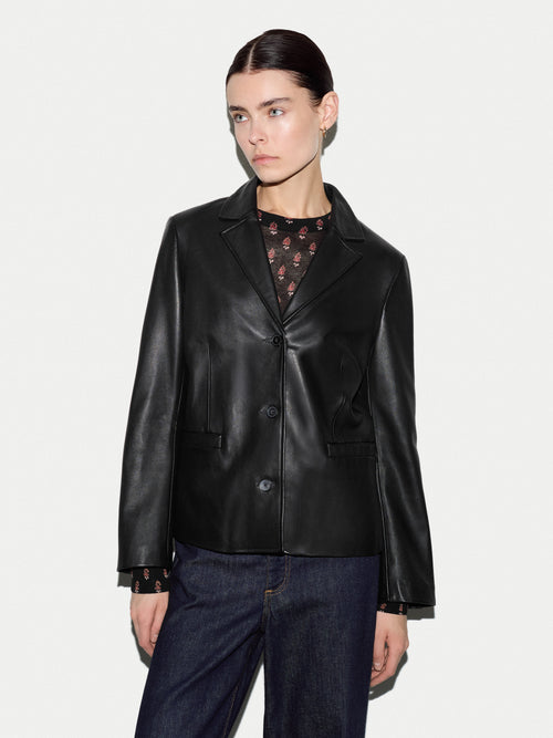 Ellis Nappa Leather Blazer | Black