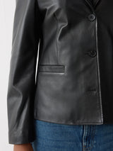 Ellis Nappa Leather Blazer | Black