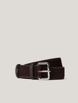 Calf Hair Leather Belt | Burgundy