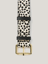 Polka Dot Calf Hair Belt | Monochrome