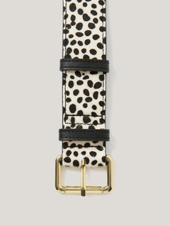 Polka Dot Calf Hair Belt | Monochrome