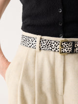 Polka Dot Calf Hair Belt | Monochrome