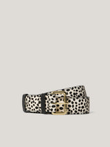 Polka Dot Calf Hair Belt | Monochrome