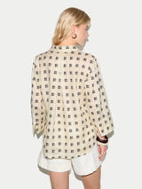 Geo Check Linen Tunic | Cream