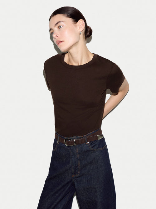 Supima Cotton Crew Neck T-shirt | Dark Brown