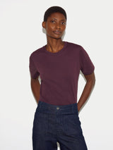Supima Cotton Crew Neck T-shirt | Aubergine