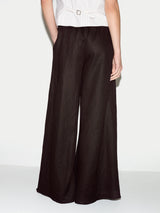 Linen Wide Leg Palazzo | Brown