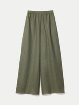Linen Wide Leg Palazzo | Khaki