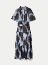 Tiger Orchid Cotton Midi Dress | Blue